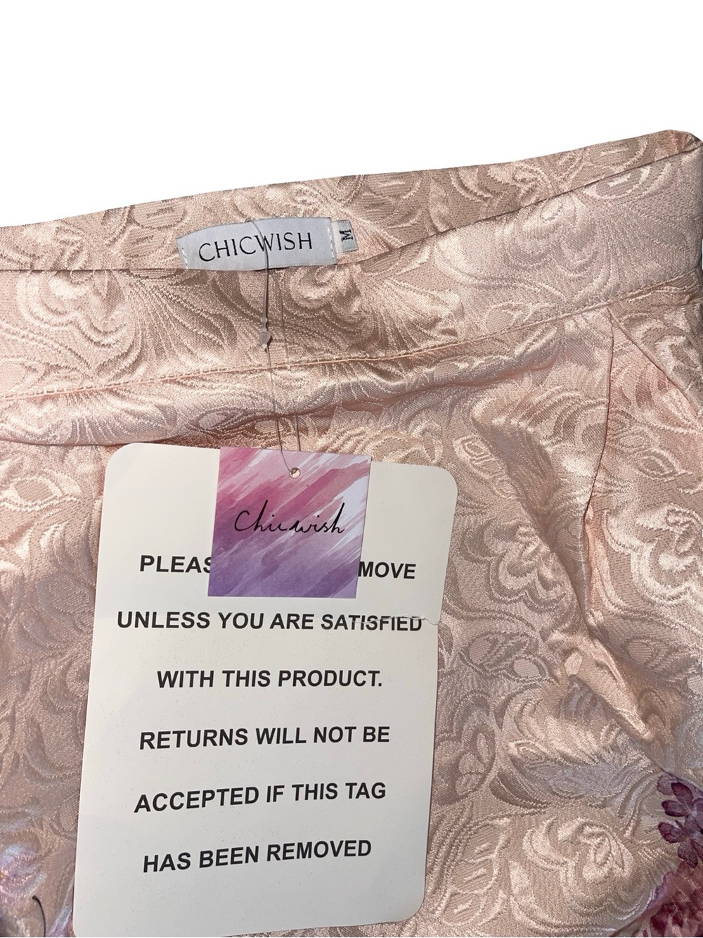 Chicwish Lavender Peony Print Embossed Midi Skirt Size M - Picture 5 of 8